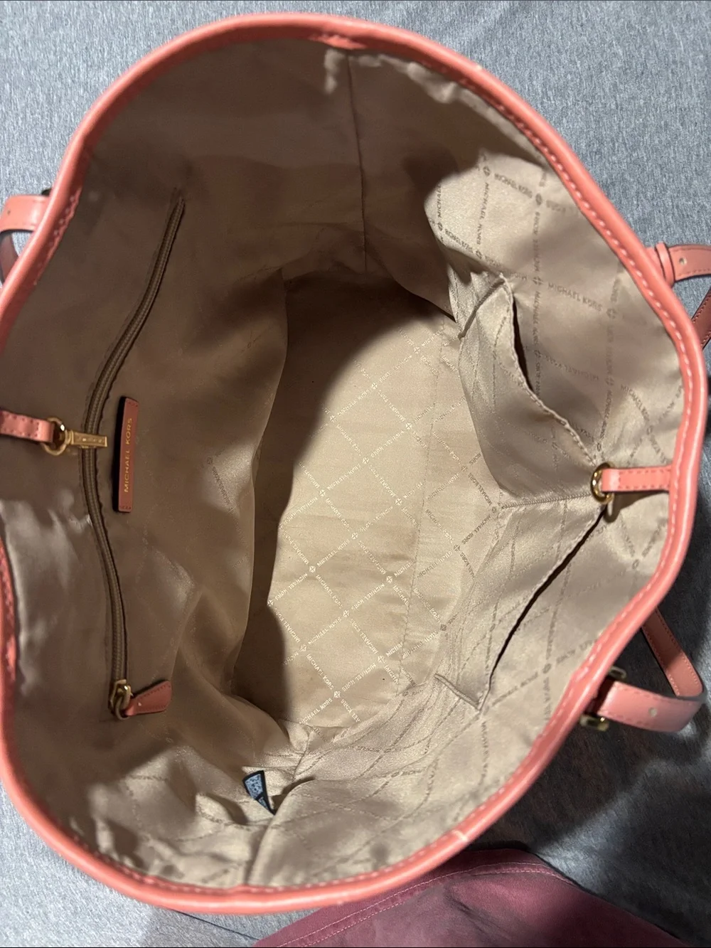 Michael Kors Coral Pink Leather Tote